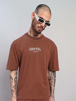 Griffel - Minimal Logo Oversized Cocoa Brown T-Shirt