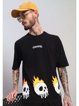 Griffel - Flaming Skull Oversized T-Shirt