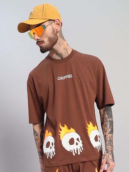 Griffel - Flaming Skull Oversized T-Shirt