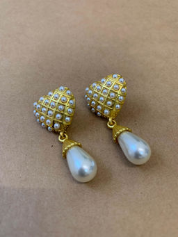AMOSSH - 18K Gold Plated Pearl Pair Of Emma Earrings