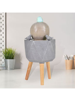 HomeTown - Impression Polyresin Stone Flow Fountain 31X60Cm In Grey Colour