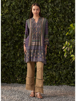 Lakshita - Deep Purple Printed Shantoon Kurti for Women
