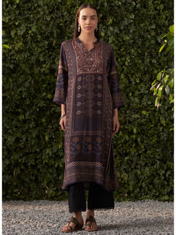 Lakshita - Purple Printed Shantoon Designer Kurti for Women