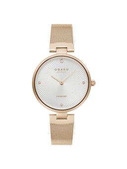 Obaku - Diamant Rose Quartz Silver Round Dial Womens Watch - V256Lxvimv-Dd