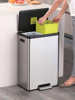 OBSESSIONS - Dual Liner Recycling Bin, 20+20 Litres, Metallic