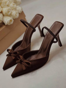 Street Style Store - Women Brown Pointed Toe Stilettos