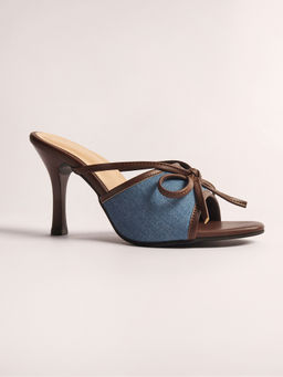 Street Style Store - Women Brown Peep Toe Stilettos