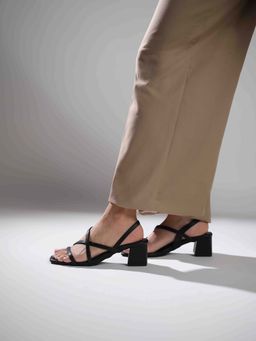 ERIDANI - Solid Black Seren Heels