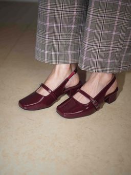 ERIDANI - Maroon Gracy Patent Pumps