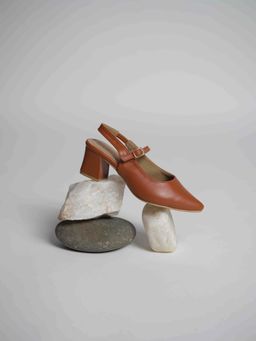 ERIDANI - Lunaa Formal Tan Mules Heels