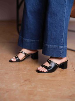 ERIDANI - Lolaa Embellished Sandal Heels Black