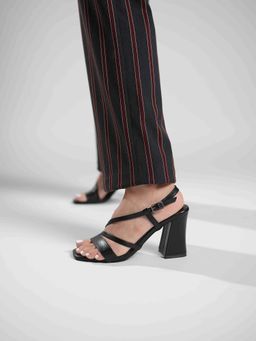 ERIDANI - Freha Black Block Heel Sandals