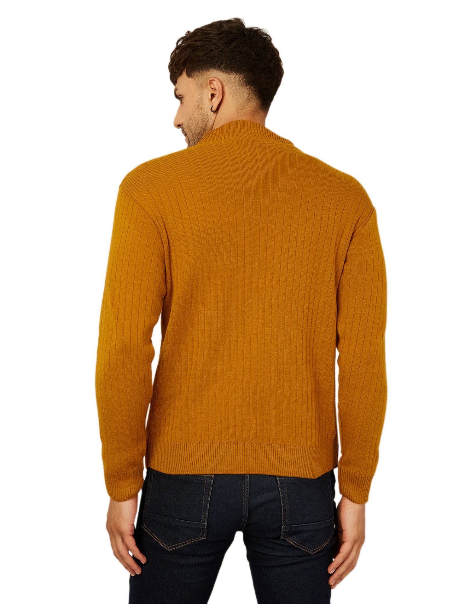 Buy Kvetoo Solid,Plain High Neck Sweater For Men Online