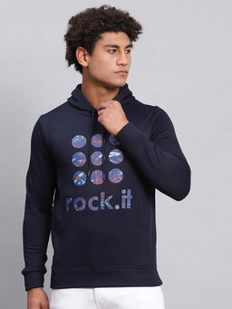 Rock.it - Navy Blue Printed Hoodie