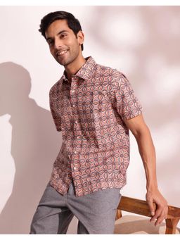 Fabindia - Pink Cotton Printed Shirt
