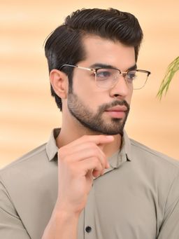 ROYAL SON - Square Black Gold Latest Spectacles Frames for Men Women Sf0085-C3