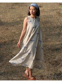 Chidiyaa - Beige Cotton Dress
