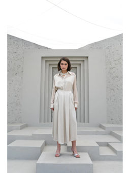 House of duti - Ada Off White Solid Co-Ord (Set of 2)