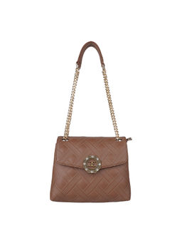 ESBEDA - Brown Color Quilted Chain Handbag For Women (M)