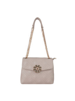 ESBEDA - Beige Color Quilted Chain Handbag For Women (M)