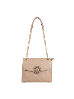ESBEDA - Beige Color Quilted Chain Handbag For Women (M)