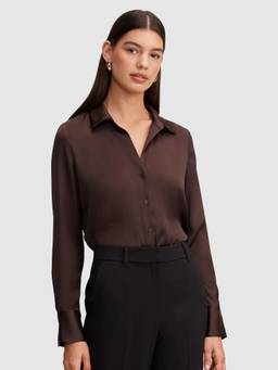 Forever New - Harvey Collar Neck Satin Shirt