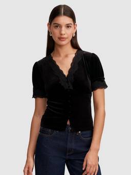 Forever New - Perry Velvet Lace Top