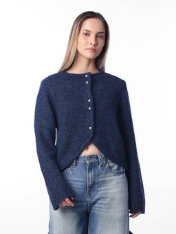ONLY - Women's Navy Blue Buttoned Cardigan