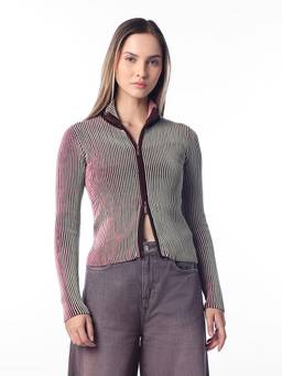ONLY - Women's Brown High Neck Cardigan