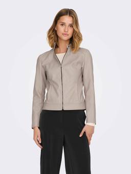 ONLY - Women's Beige Faux Leather Jacket