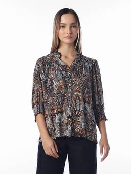 ONLY - Women's Brown Printed Blouse