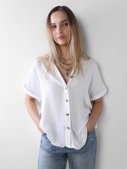 ONLY - Women's White Viscose Shirt