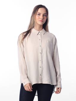 ONLY - Women's Beige Linen Blend Shirt