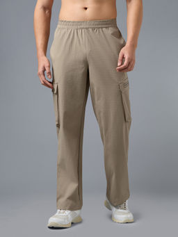 Technosport - Men Khaki Relaxed Fit Cargo Pocket Trackpant