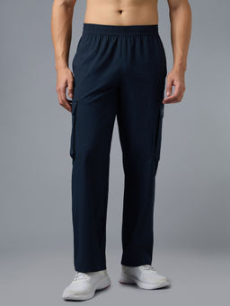 Technosport - Men Navy Blue Relaxed Fit Cargo Pocket Trackpant