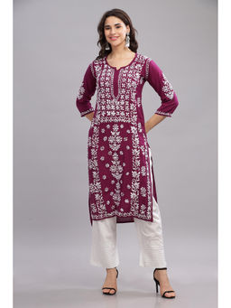 CLUB LOOM - Avni Chikankari Modal Straight Kurta