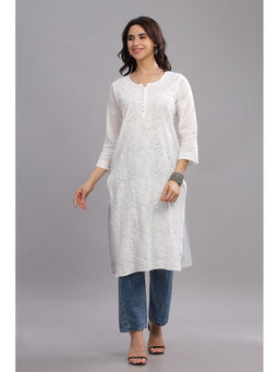 CLUB LOOM - Abeera Chikankari Cotton Straight Kurta