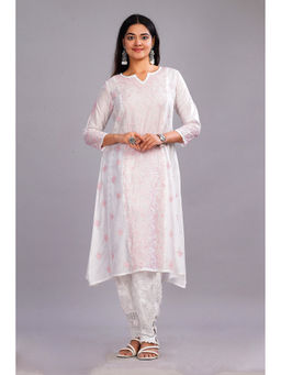CLUB LOOM - Zeenat Chikankari Chanderi Kurta