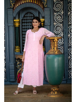 CLUB LOOM - Gulabo Chikankari Georgette Kurta