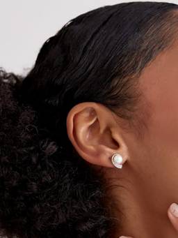 MISS JO - White 92.5 Sterling Silver Starlight Pearl Studs Earrings