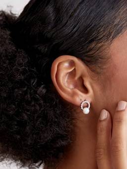 MISS JO - White 92.5 Sterling Silver Circle Studs Earrings