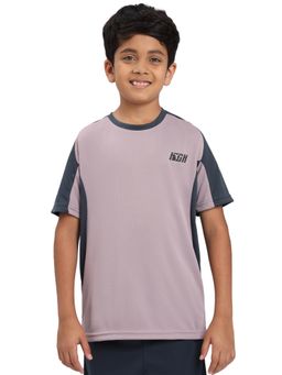 Technosport - Boys TECHNOCOOL+ Colorblock Slim Fit Round Neck Sports T-shirt Purple