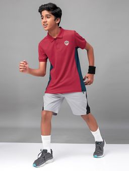 Technosport - Boys MATPIQ Solid Slim Fit Sports Polo T-shirt Red
