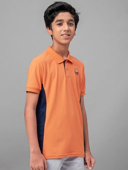Technosport - Boys MATPIQ Solid Slim Fit Sports Polo T-shirt Orange