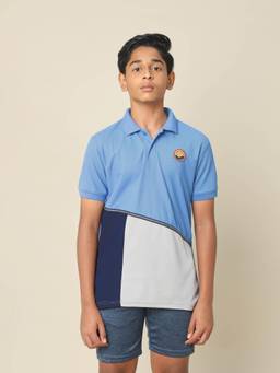 Technosport - Boys MATPIQ Colorblock Slim Fit Sports Polo T-shirt Blue