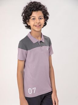 Technosport - Boys TECHNOCOOL+ Colorblock Slim Fit Sports Polo T-shirt Purple