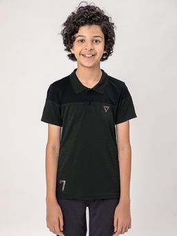 Technosport - Boys TECHNOCOOL+ Colorblock Slim Fit Sports Polo T-shirt Olive