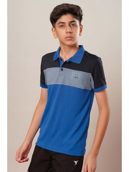 Technosport - Boys TECHNOCOOL+ Colorblock Slim Fit Sports Polo T-shirt Blue