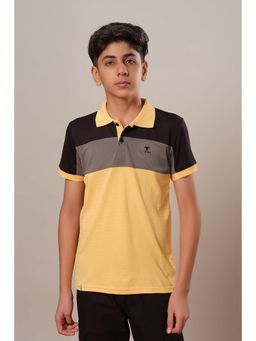 Technosport - Boys TECHNOCOOL+ Colorblock Slim Fit Sports Polo T-shirt Yellow