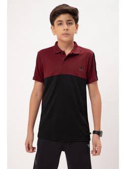 Technosport - Boys MATPIQ Colorblock Slim Fit Sports Polo T-shirt Red